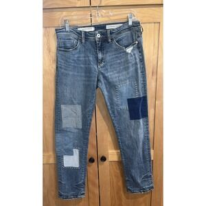 Pilcro by Anthropologie Slim Boyfriend Jeans Size 27 Patchwork. Boho.